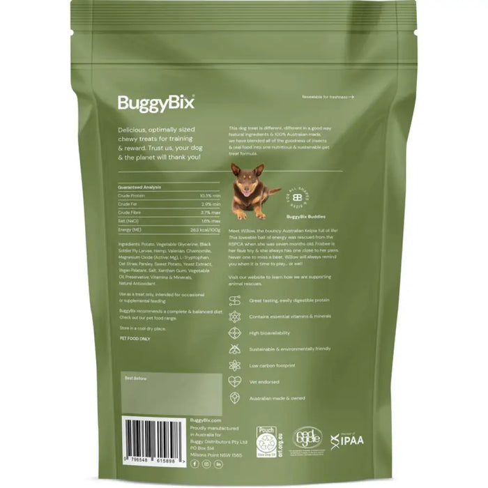 Buggybix - Dried Treats For Dogs All Ages + Calming Eco-Protein Training 170G