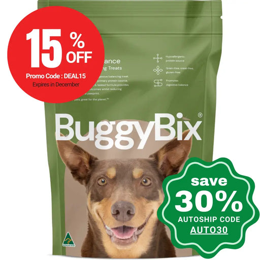 Buggybix - Dried Treats For Dogs All Ages + Digestive Balance Eco-Protein Training 170G