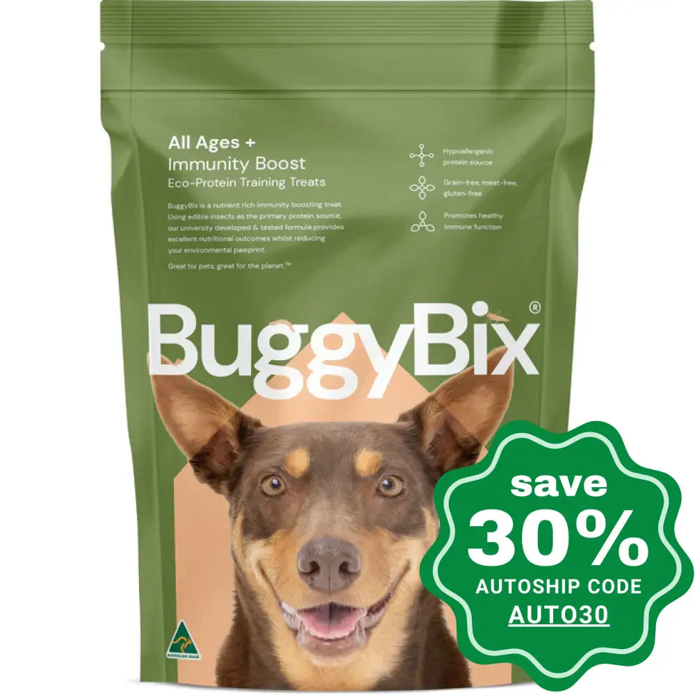 Buggybix - Dried Treats For Dogs All Ages + Immunity Boost Eco-Protein Training 170G