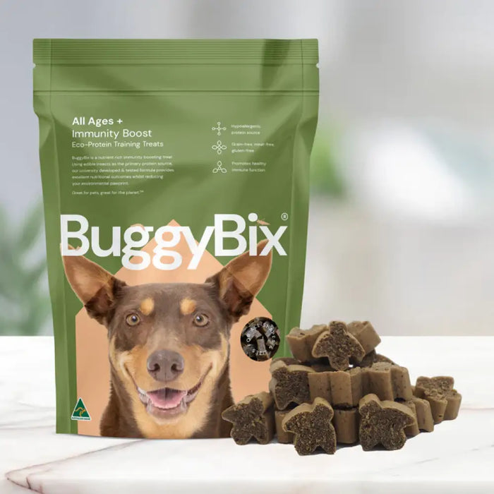 Buggybix - Dried Treats For Dogs All Ages + Immunity Boost Eco-Protein Training 170G