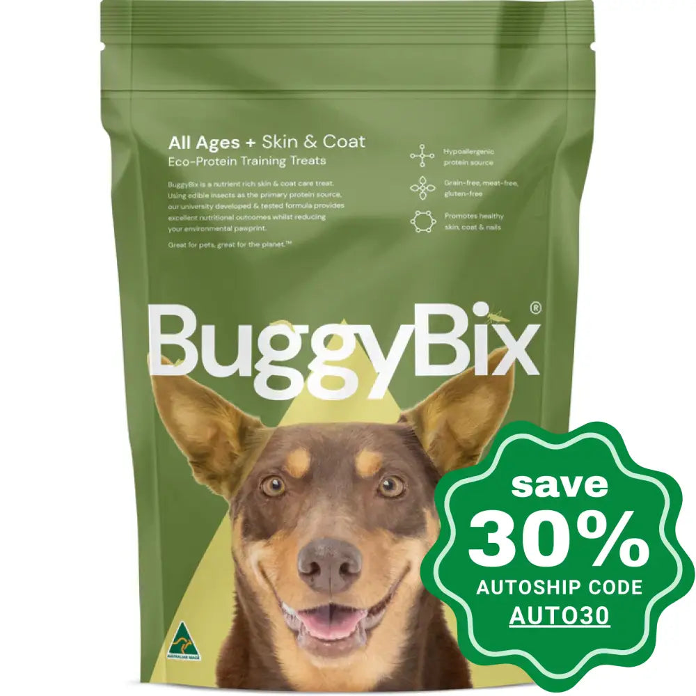 Buggybix - Dried Treats For Dogs All Ages + Skin & Coat Eco-Protein Training 170G