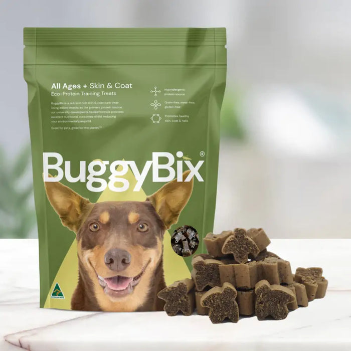 Buggybix - Dried Treats For Dogs All Ages + Skin & Coat Eco-Protein Training 170G