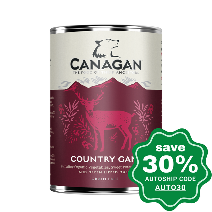 Canagan - Grain Free Canned Adult Dog Food - Country Game - 400G (3 Cans) - PetProject.HK