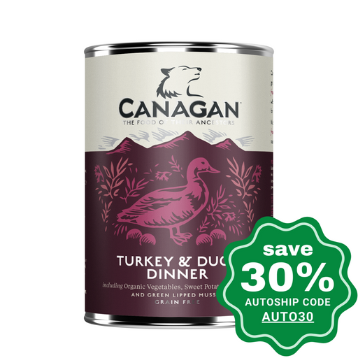 Canagan - Grain Free Canned Adult Dog Food - Turkey & Duck Dinner - 400G (3 Cans) - PetProject.HK