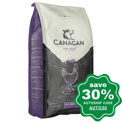 Canagan - Grain Free Dry Dog Food - Light/Senior Free-Run Chicken - 12KG - PetProject.HK