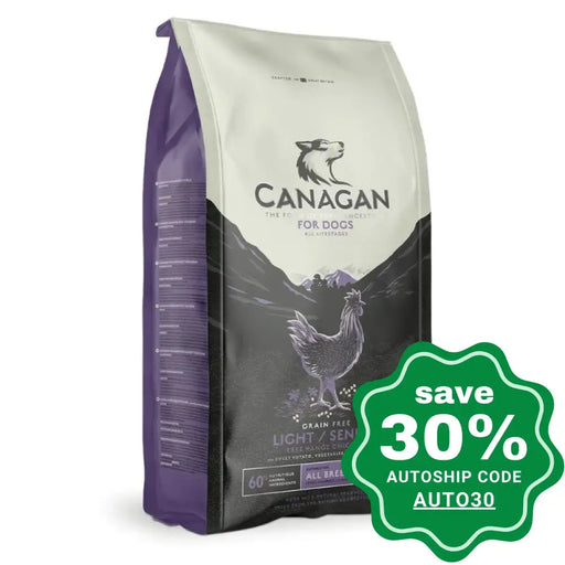 Canagan - Grain Free Dry Dog Food Light/Senior Free-Run Chicken 12Kg (Limited Tails Sale!!!) Dogs