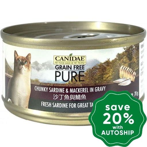 Canidae - PURE Chunky Sardine & Mackerel in Gravy Canned Cat Food - 70G (4 cans) - PetProject.HK