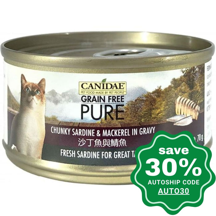 Canidae - PURE Chunky Sardine & Mackerel in Gravy Canned Cat Food - 70G (4 cans) - PetProject.HK