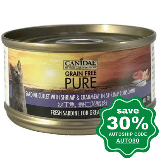 Canidae - PURE Sardine Cutlet With Shrimp and Crabmeat in Shrimp Consomme Canned Cat Food - 70G (4 cans) - PetProject.HK