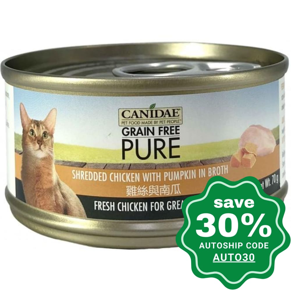 Canidae - PURE Shredded Chicken With Pumpkin in Broth Canned Cat Food - 70G (4 cans) - PetProject.HK