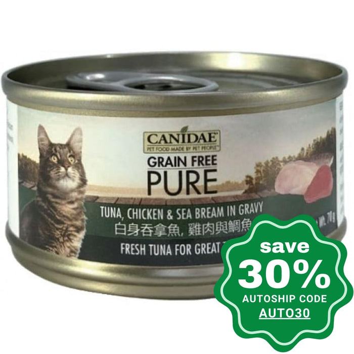 Canidae - PURE Tuna, Chicken & Sea Bream in Gravy Canned Cat Food - 70G (4 cans) - PetProject.HK