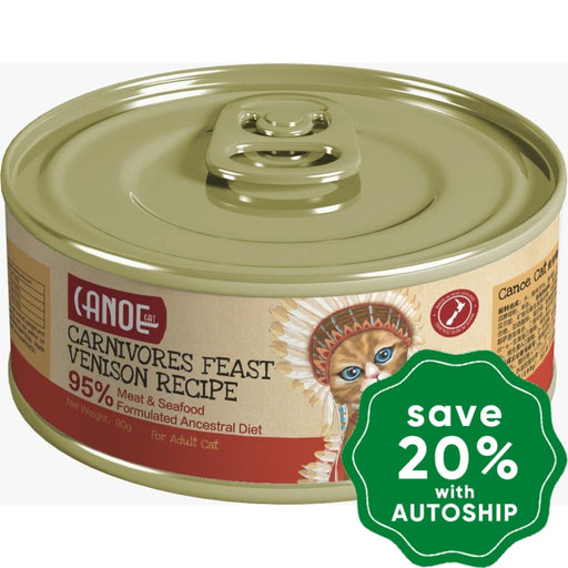 Canoe Cat - Canned Food Carnivore Feast Venison Recipe 90G (Min. 24 Cans) Cats