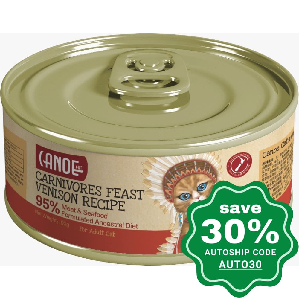 Canoe Cat - Canned Food Carnivore Feast Venison Recipe 90G (Min. 24 Cans) Cats