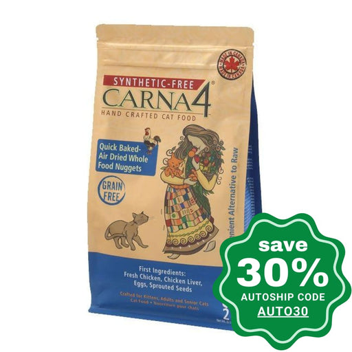 Carna4 - Dry Food For Cats Grain Free Air-Dried Chicken Recipe 2Lb