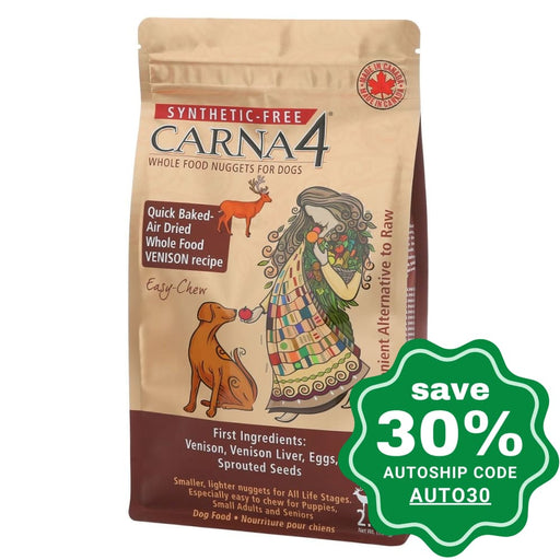 Carna4 - Dry Food For Small Breed Dogs Grain Free Air-Dried Venison Recipe 10Lb