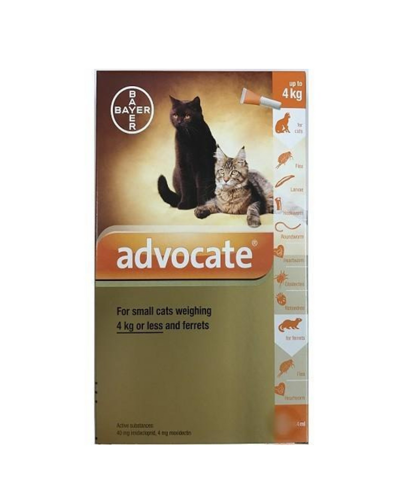 Bayer - Advocate for Cats 4 kg or below - 3 Tubes