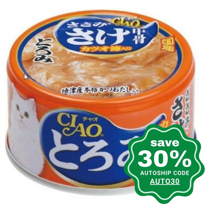 CIAO - Cat Canned Food - Chicken Fillet and Salmon with Bonito Flakes - 80G (24 Cans) - PetProject.HK