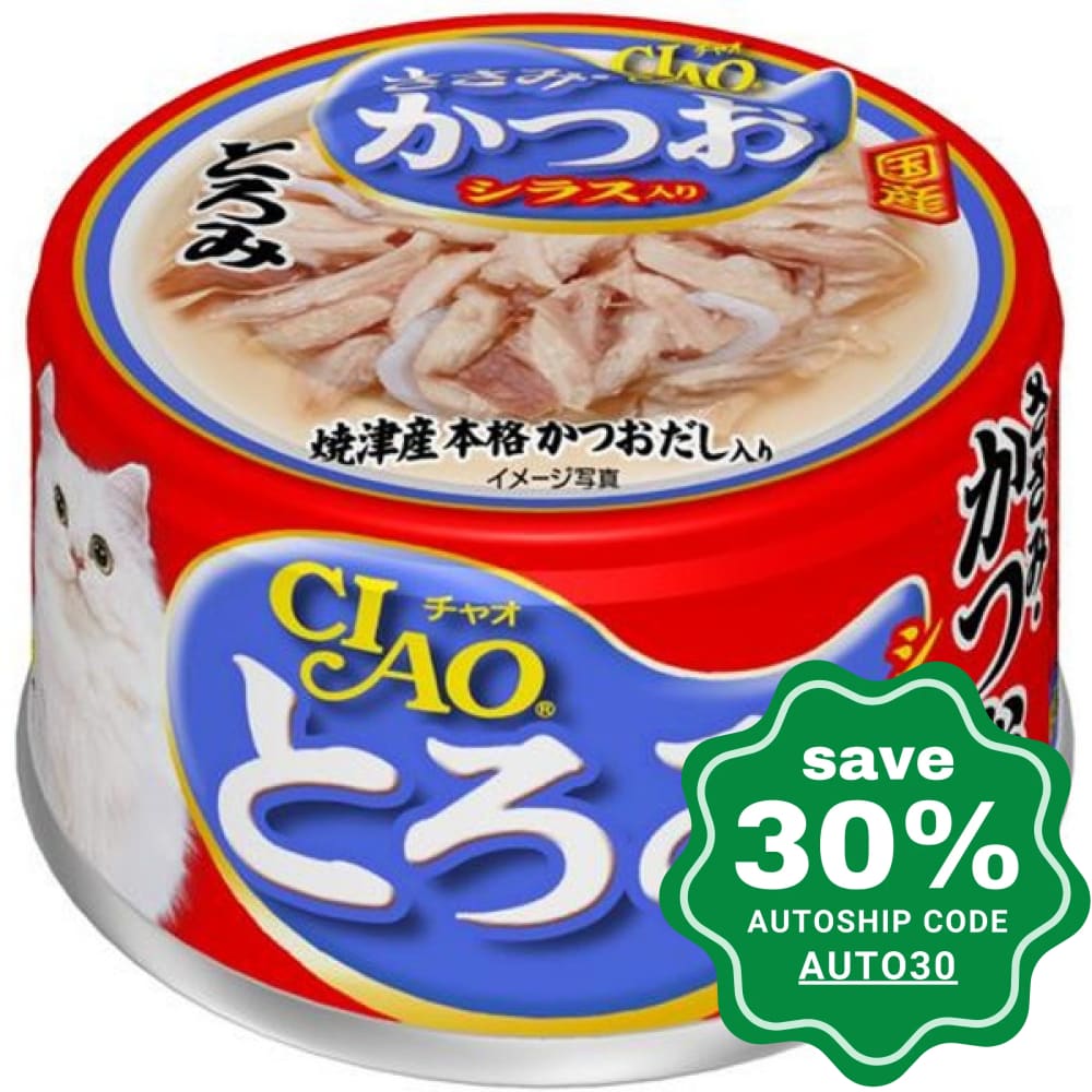 CIAO - Cat Canned Food - Thick Soup - Chicken Fillet and Skipjack Tuna with Whitebait - 80G (24 Cans) - PetProject.HK