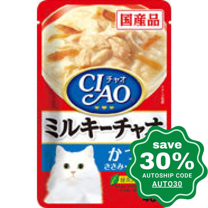 CIAO - Cat Pouch - Cream Sauce - Skipjack Tuna and Chicken Fillet with Bonito Flakes - 40G - PetProject.HK