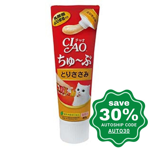 CIAO - Cat Treat Tube - Lactic Acid Bacteria - Chicken Paste - 80G (6 Packs) - PetProject.HK