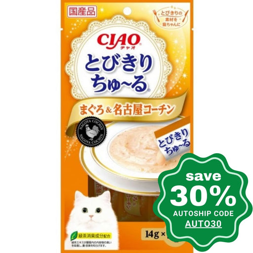 CIAO - Churu Cat Treat - Premium Tuna and Japanese Nagoya Kochin Chicken - 4 X 14G (6 Packs) - PetProject.HK