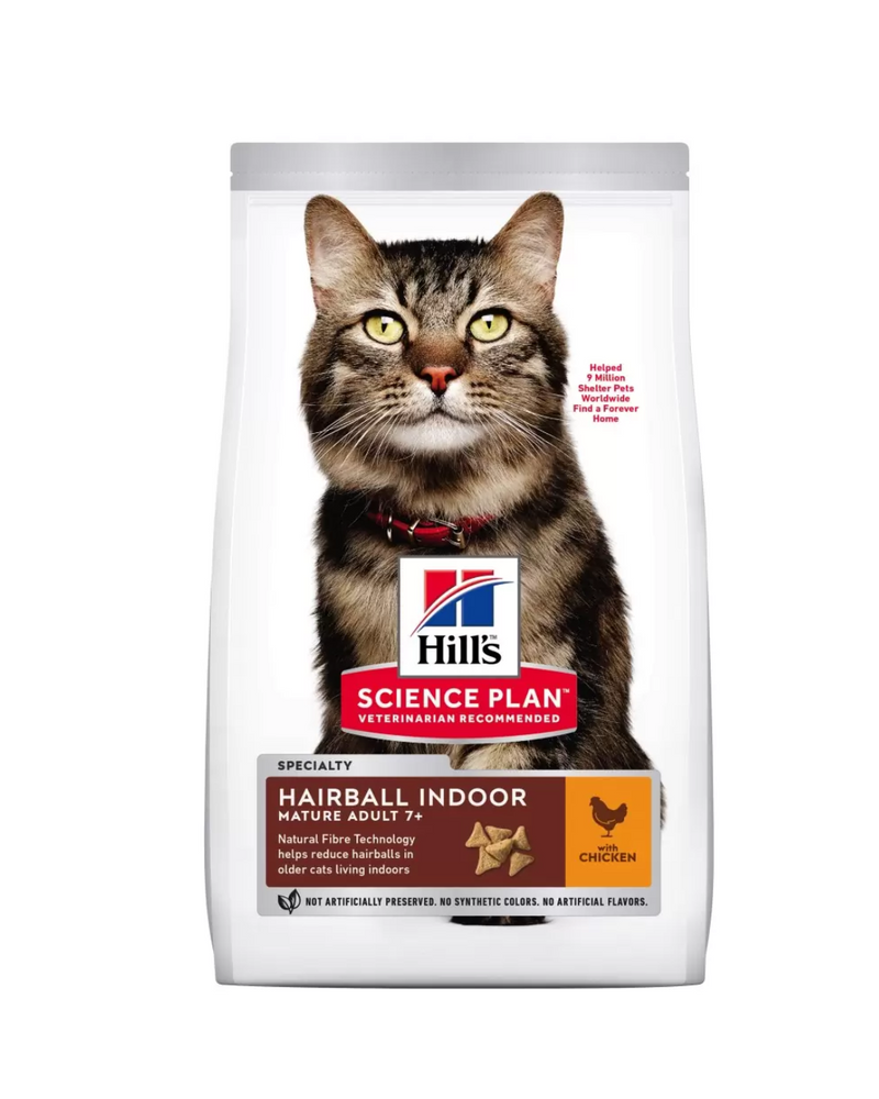 希爾思科學貓糧 - 7歲以上成貓乾糧 - 去毛球 - 3.5磅