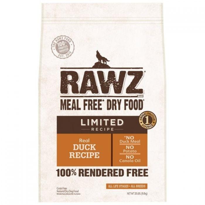 Rawz - Dry Food For Dogs Meal Free Limited Real Duck Recipe 20Lb