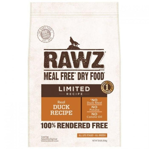 Rawz - Dry Food For Dogs Meal Free Limited Real Duck Recipe 20Lb