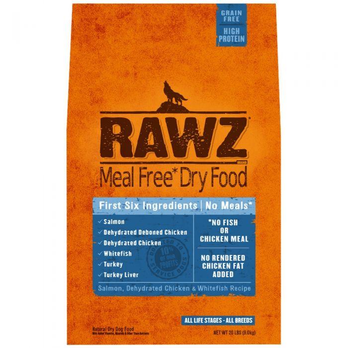 Rawz - Dry Food For Dogs Meal Free Salmon Dehydrated Chicken & Whitefish Recipe 20Lb