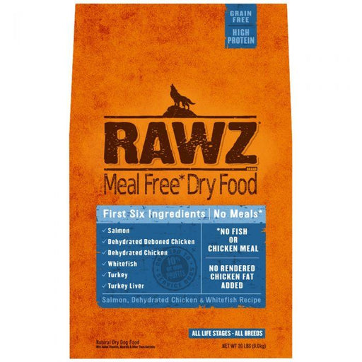 Rawz - Dry Food For Dogs Meal Free Salmon Dehydrated Chicken & Whitefish Recipe 20Lb