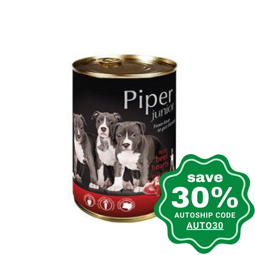 Dolina Noteci - Piper Premium Wet Junior Dog Food Beef Heart & Carrot 400G (Min. 24 Cans) Dogs