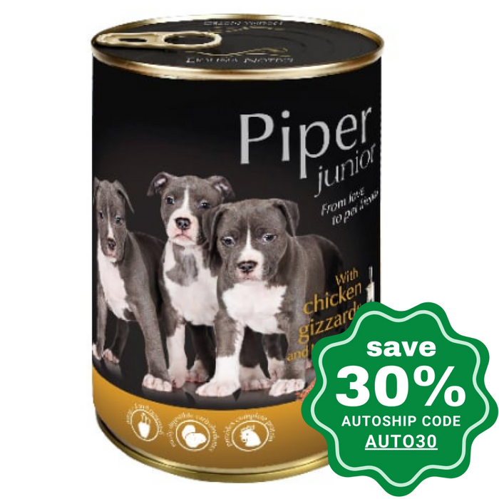 Dolina Noteci - Piper Premium Wet Junior Dog Food Chicken Gizzards & Brown Rice 400G (Min. 24 Cans)