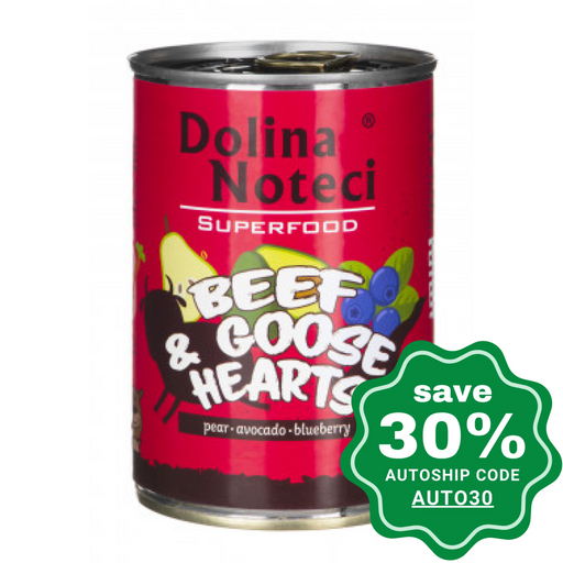 Dolina Noteci - Superfood Wet Dog Food Beef & Goose Heart 400G (Min. 6 Cans) Dogs