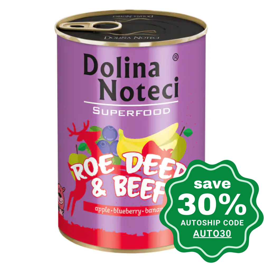 Dolina Noteci - Superfood Wet Dog Food Roe Deer & Beef 400G (Min. 6 Cans) Dogs