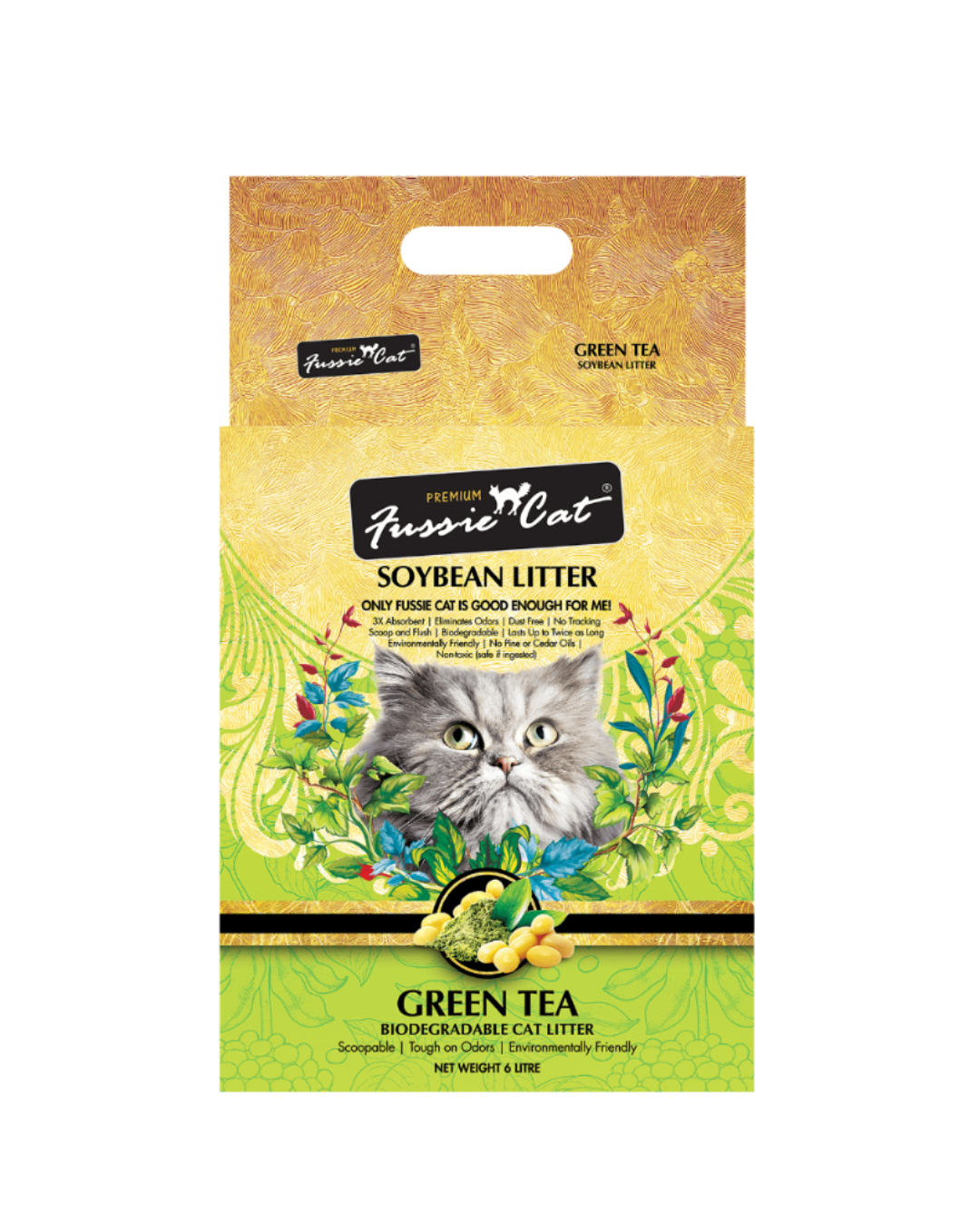 Fussie Cat Litter - Green Tea Soybean Cat - 6L - PetProject.HK