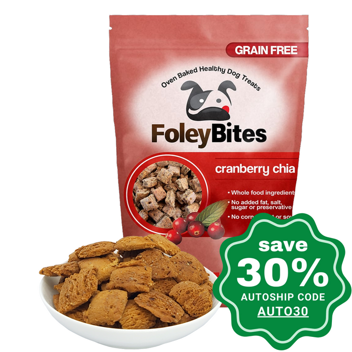 Foleybites - All-Natural Plant-Based Grain-Free Dog Treats Cranberry & Chia 400G Dogs