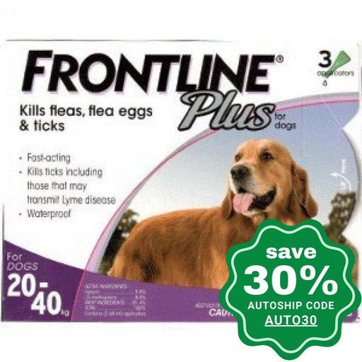 Frontline - Plus for Large Dogs - 20KG to 40KG - 3PACK - PetProject.HK