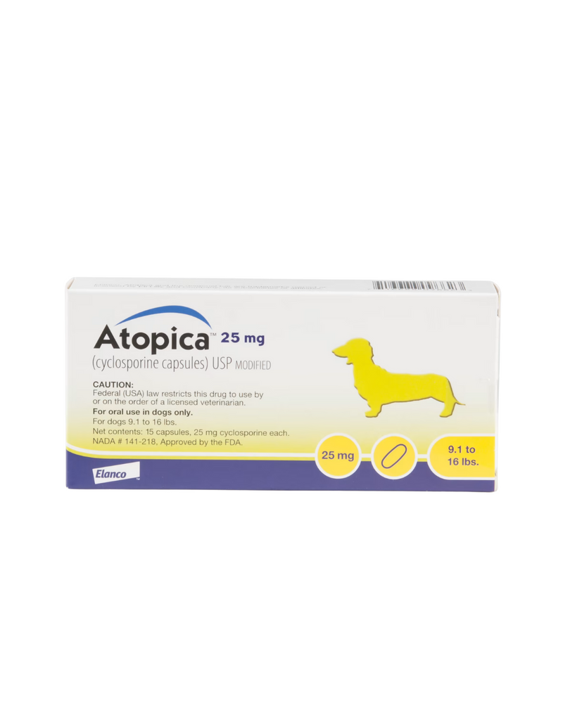 Elanco - Atopica - Cyclosporine Capsule for Dogs 25mg - 15 Caps