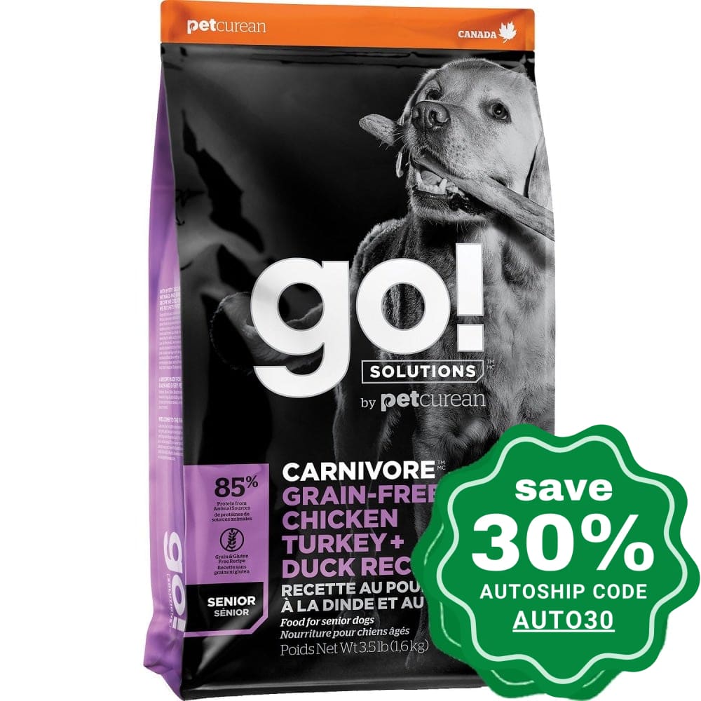 Go! Solutions - Carnivore Dry Food For Senior Dog - Grain Free Chicken  Turkey +