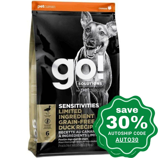 Go! Solutions - Sensitivities Dry Food For Dog Limited Ingredient Grain Free Duck Recipe 3.5Lb Dogs