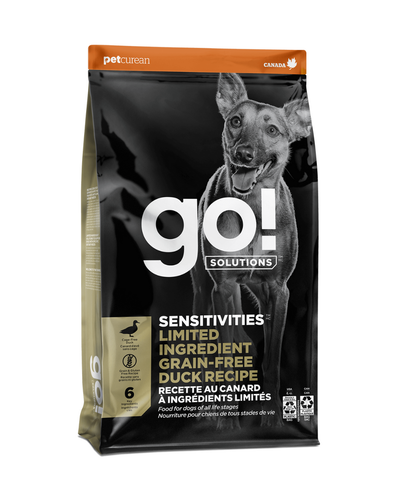 GO! SOLUTIONS - SENSITIVITIES Dry Food for Dog - Limited Ingredient Grain Free Duck Recipe - 12LB