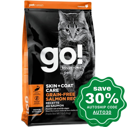 Go! Solutions - Skin + Coat Care Dry Food For Cat Grain Free Salmon Recipe 3Lb Cats