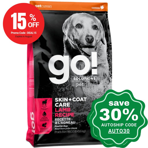 Go! Solutions - Skin + Coat Care Dry Food For Dog Lamb Recipe 25Lb Dogs