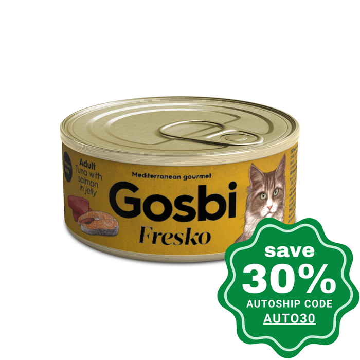 Gosbi - Wet Food For Adult Cats Tuna & Salmon In Jelly 70G (Min. 32 Cans)