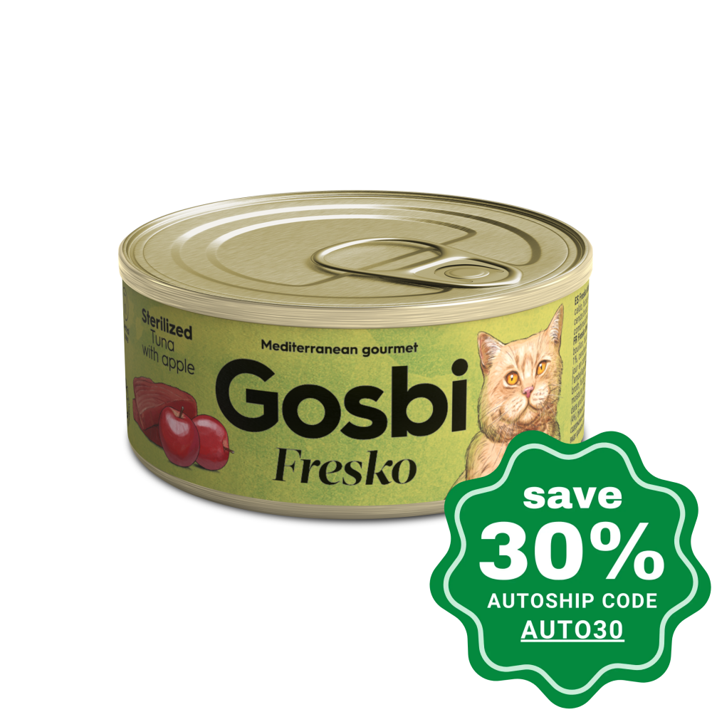 Gosbi - Wet Food For Sterilized Cats Tuna & Apple 70G (Min. 32 Cans)