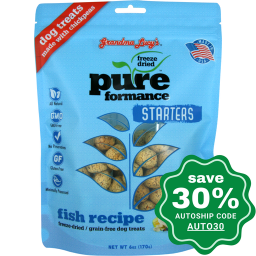 Grandma Lucy's - PureFormace Fish Starters - Freeze Dried Pet Treats for Dogs - 6OZ - PetProject.HK