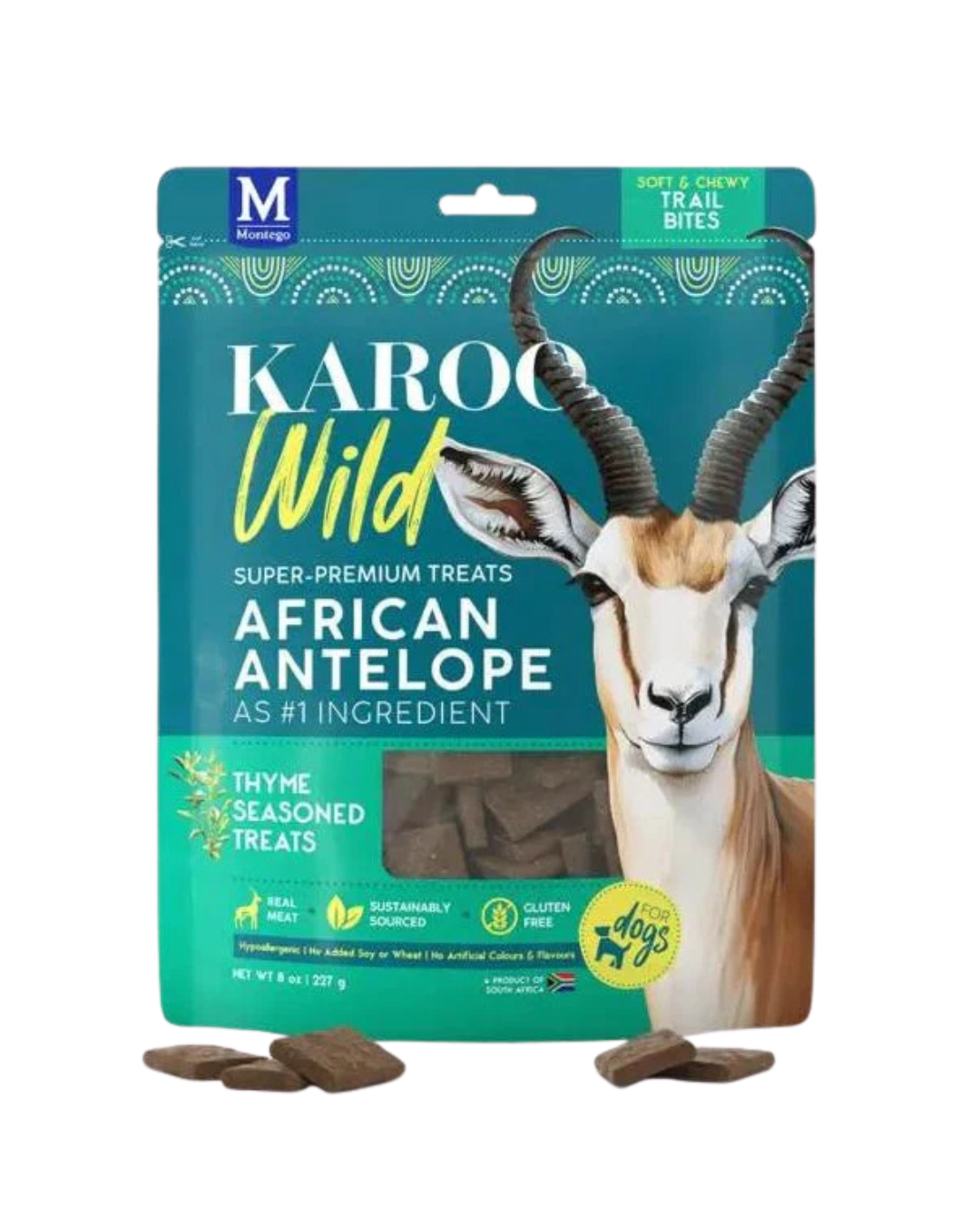 Karoo Wild - 狗狗零食 - 非洲羚羊肉零食 - 百里香小吃 - 227克