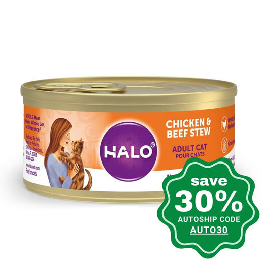 Halo - Adult Canned Cat Food Chicken & Beef Stew Recipe 5.5Oz Cats