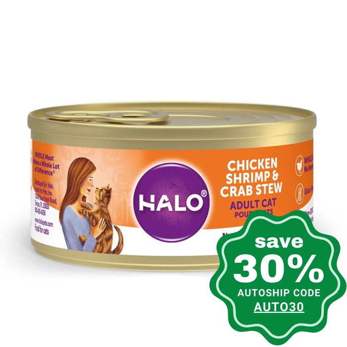 Halo - Adult Canned Cat Food Chicken Shrimp & Crab Stew Recipe 5.5Oz Cats