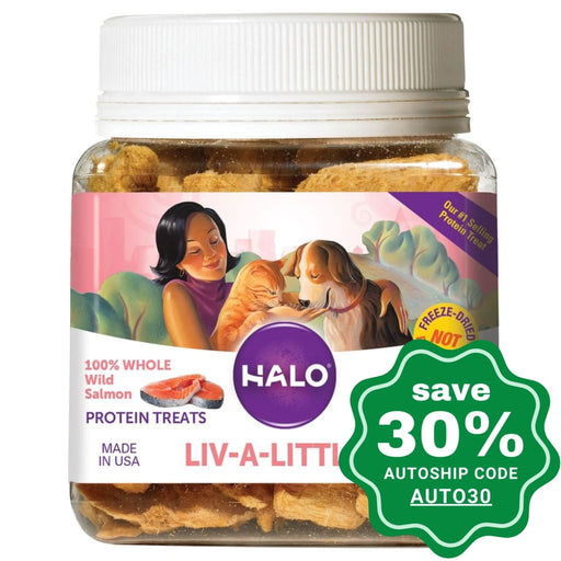 Halo - Live-A-Littles Freeze-Dried Dogs & Cats Treats 100% Whole Wild Salmon 1.6Oz